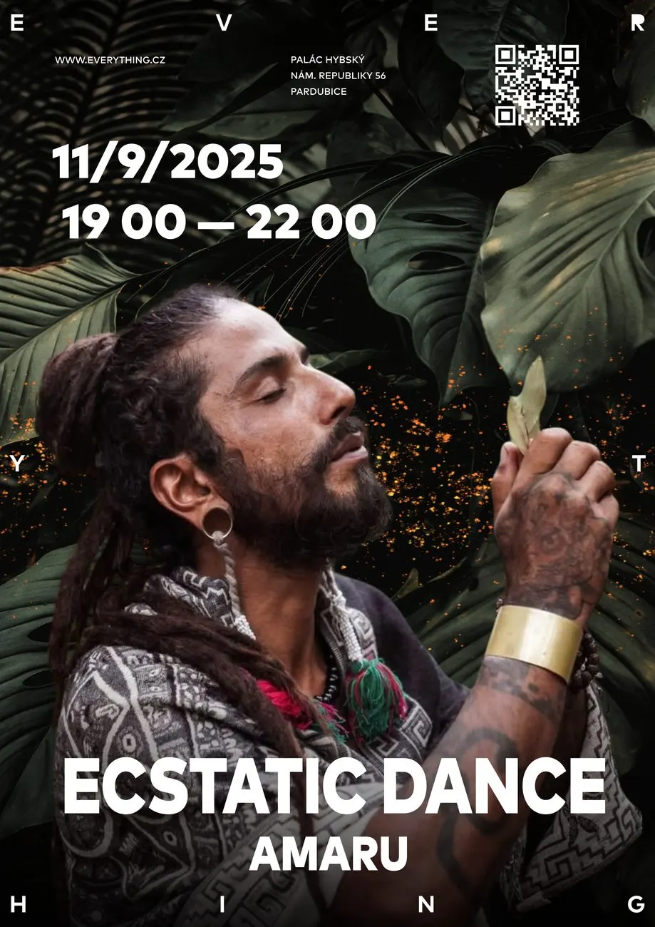 Plakát akce Ecstatic Dance Amaru v Everything Pardubice