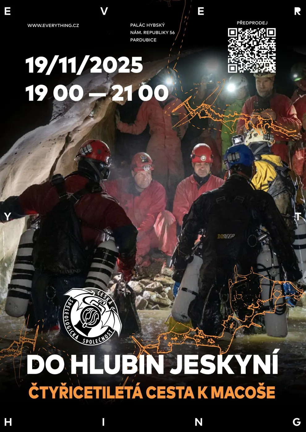 Plakát akce Do hlubin jeskyní v Everything Pardubice